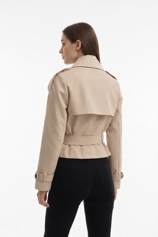 Trench Corto Beige Classico - Taglia Unica
