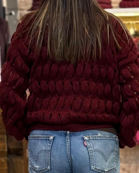 Cardigan corto Susymix bordeaux