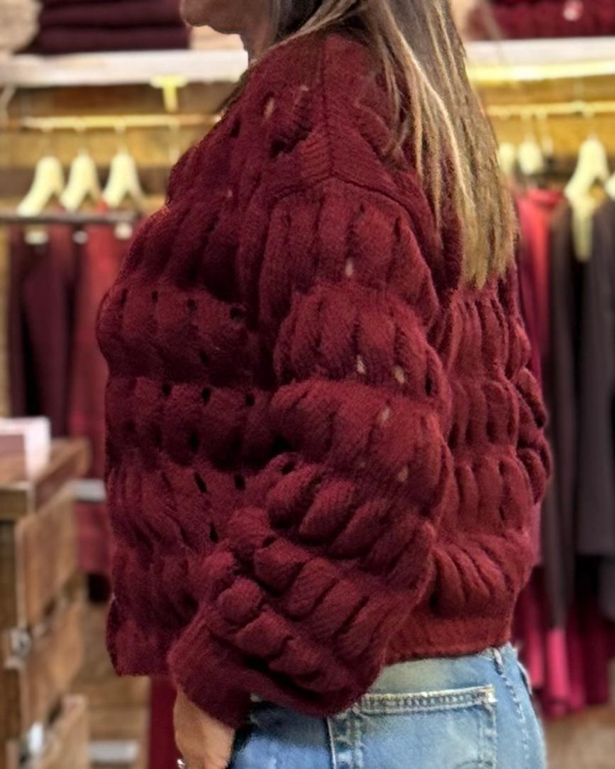 Cardigan corto Susymix bordeaux