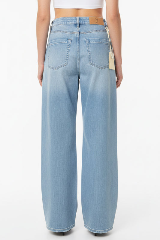 Jeans GL Wide Leg Denim Azzurro con Tasche