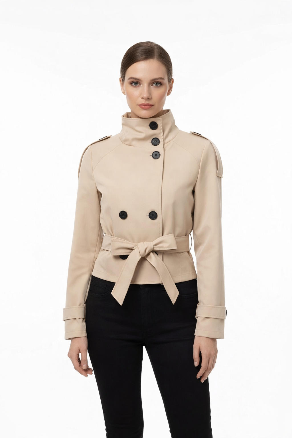 Trench Corto Beige Classico - Taglia Unica