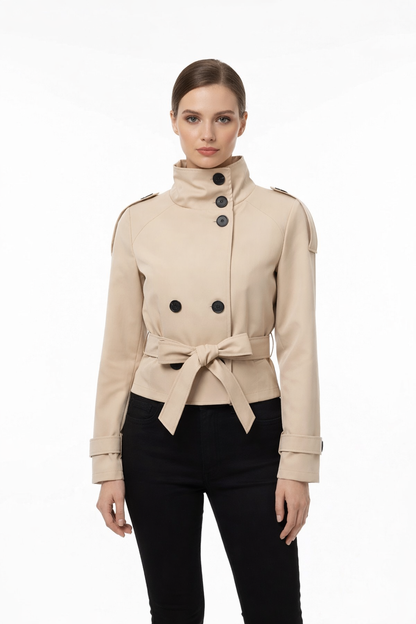 Trench Corto Beige Classico - Taglia Unica
