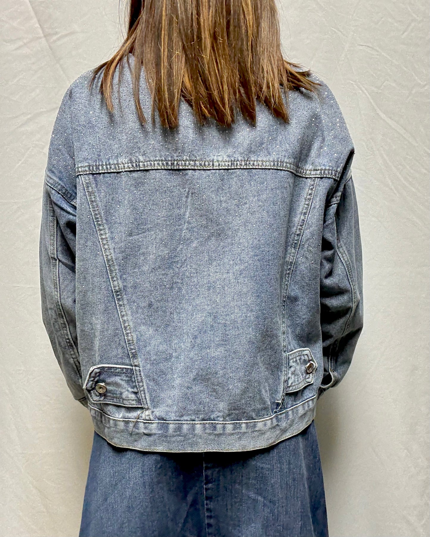 Giubbino over jeans con strass Susy mix