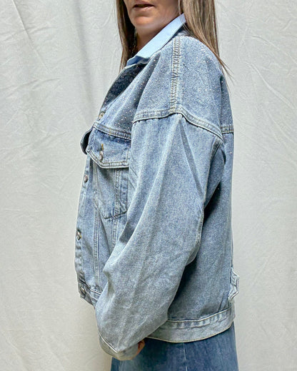 Giubbino over jeans con strass Susy mix