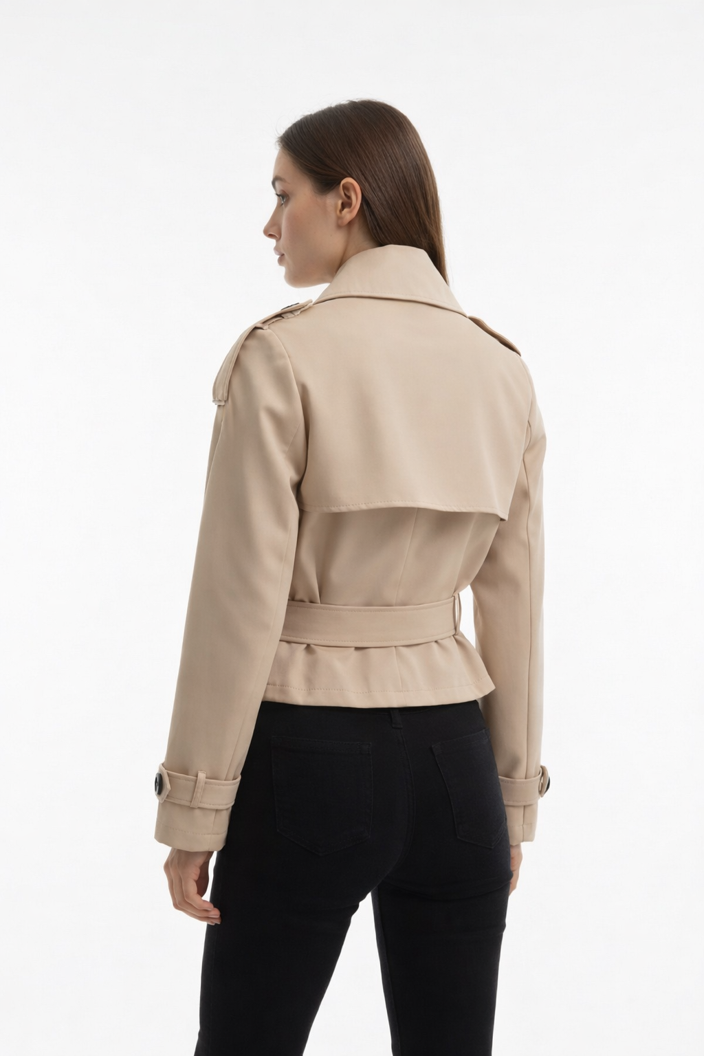 Trench Corto Beige Classico - Taglia Unica