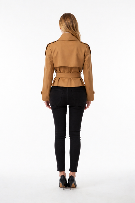 Trench Corto moro con Cappuccio - Taglia Unica