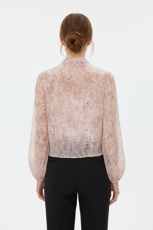 Camicia rosa floreale retro