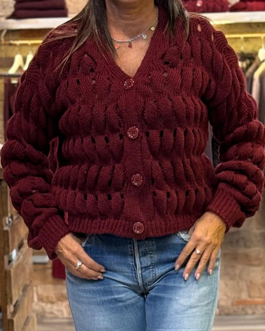 Cardigan corto Susymix bordeaux