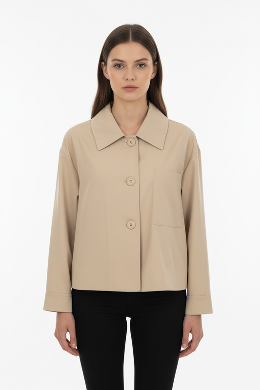 Giacca beige fronte - dettagli