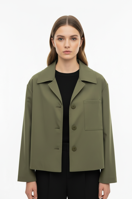 Giacca verde militare fronte - ritaglio 4:5