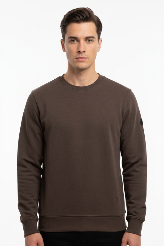 Felpa Girocollo Marrone Uomo GIANNI LUPO