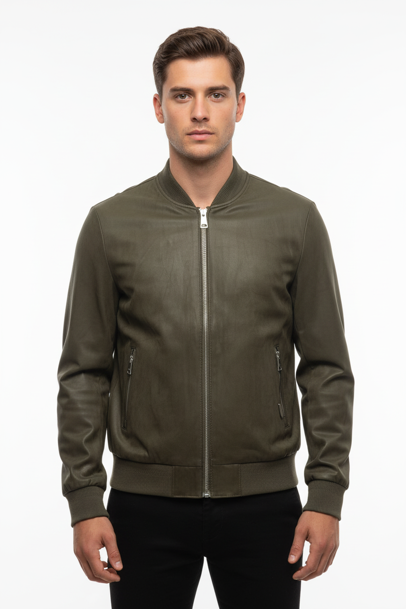 Giubbotto Bomber Ecopelle Military GIANNI LUPO Uomo