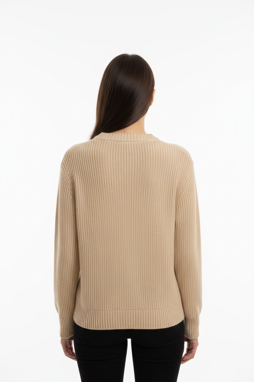 Maglia Beige con Scritta Grigia - Taglia Unica