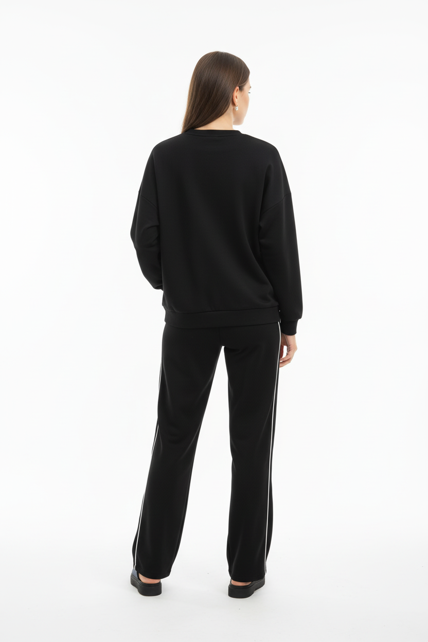 Tuta Nera con Bande Bianche - Taglia Unica