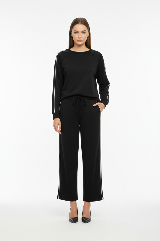 Tuta Nera con Bande Bianche - Taglia Unica