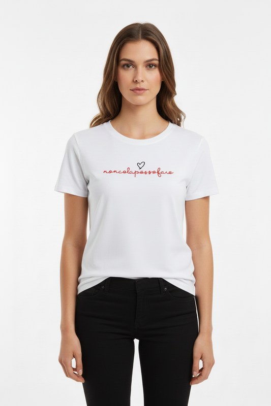 T-Shirt Donna "Noncelapossofare" Scritta Ironica