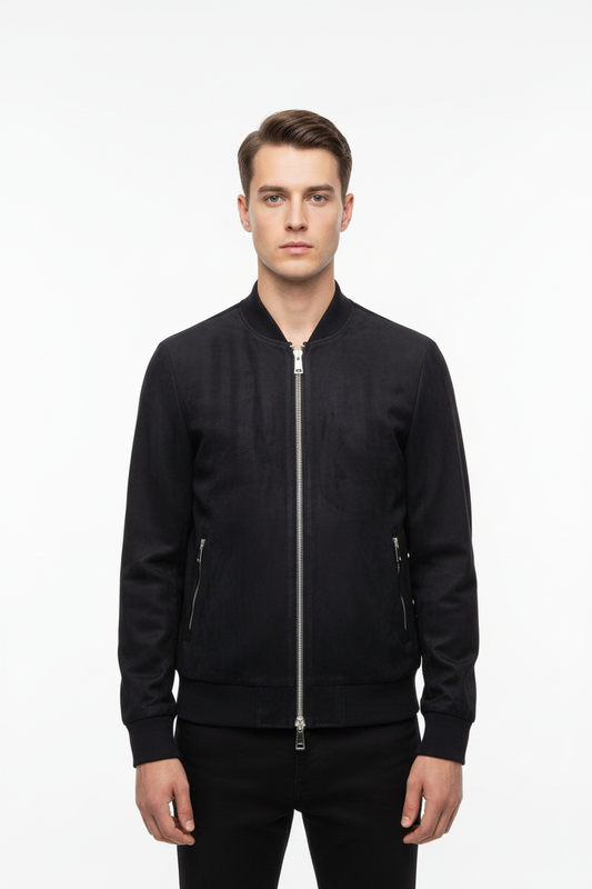 Giubbotto Bomber Ecopelle NAVY - GIANNI LUPO Uomo