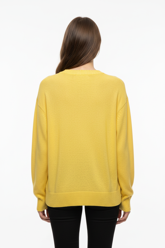 Maglia Gialla con Scritta Rosa - Taglia Unica