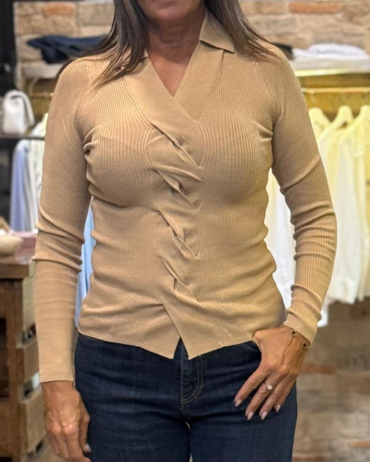 Maglia Polo Markup coste con trecce