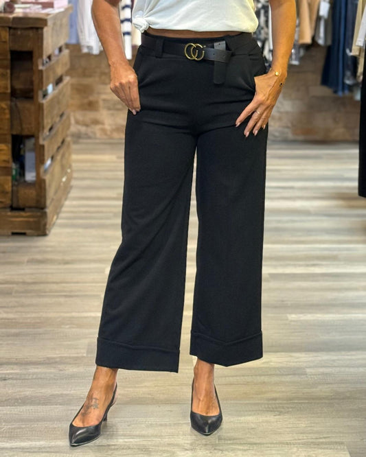 Pantaloni Civico con cintura  e risvolta